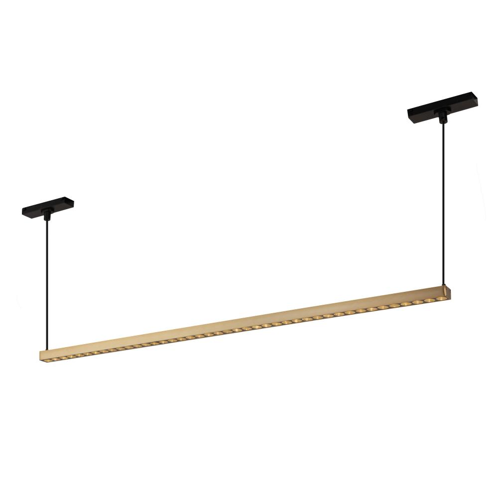 Kyan 33-in Brushed Gold Trilo Track Linear Pendant