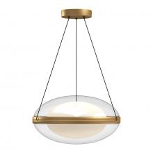 Kuzco Lighting Inc PD76316-BG/OP-UNV - Virgo 16-in Brushed Gold/Opal Glass LED Pendant