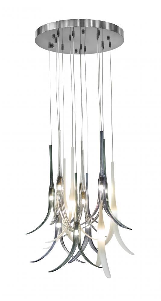 Featherly 13 Light Pan Pendant Brushed Nickel