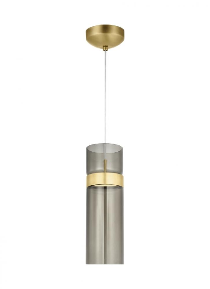 Manette Modern dimmable LED Grande Ceiling Pendant Light in a Natural Brass/Gold Colored finish