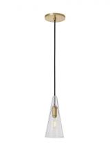 Visual Comfort & Co. Modern Collection SLPD281CNB - Sean Lavin Selina 1-light dimmable small accent pendant with natural brass finish and glass shade