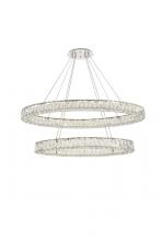  3503D40C - Monroe Integrated LED Light Chrome Chandelier Clear Royal Cut Crystal