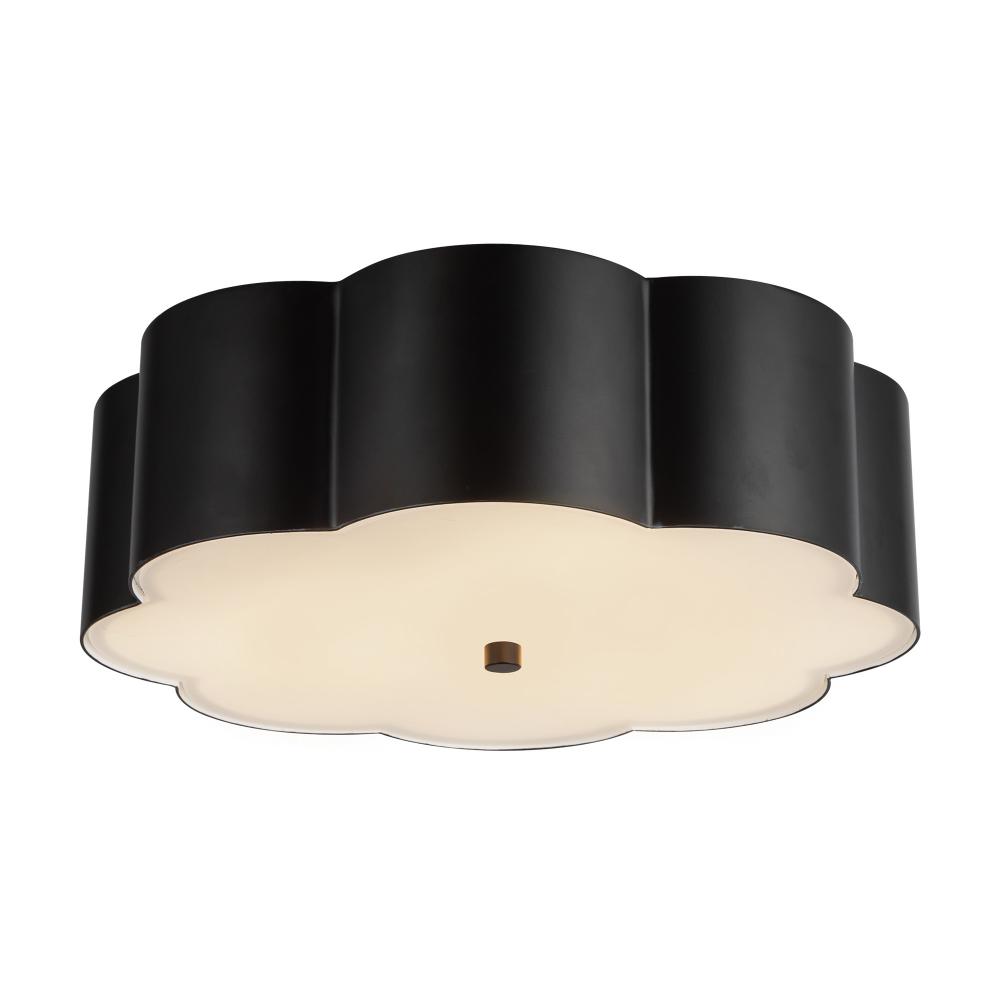 Blossom 14-in Matte Black Socket Flush Mount