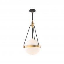 Alora Lighting PD406414BGGO - Harmony 14-in Brushed Gold/Glossy Opal Glass 3 Lights Pendant