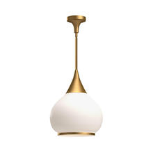 Alora Lighting PD524214AGOP - Hazel 14-in Aged Gold/Opal Matte Glass 1 Light Pendant