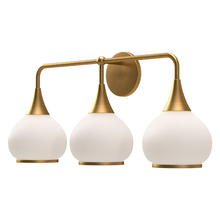 Alora Lighting VL524326AGOP - Hazel 26-in Aged Gold/Opal Matte Glass 3 Lights Vanity