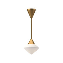 Alora Lighting PD537508AGOP - Nora 8-in Aged Gold/Opal Matte Glass 1 Light Pendant