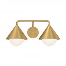 Alora Lighting VL485221BGOP - Remy 21-in Brushed Gold/Opal Glass 2 Lights Vanity