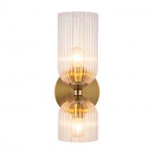 Alora Lighting WV442612BGCR - Nelly 12-in Brushed Gold/Clear Ribbed Glass Socket Wall/Vanity Light