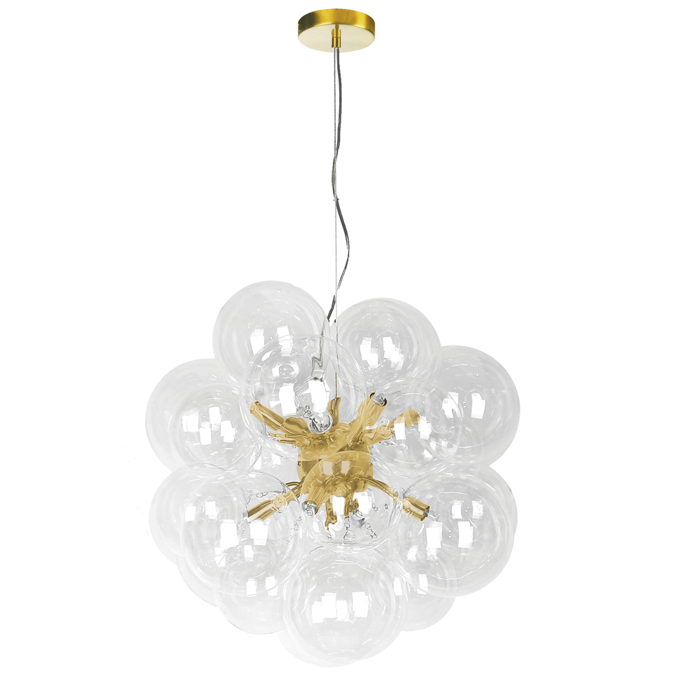 6LT Halogen Pendant, AGB w/ Clear Glass