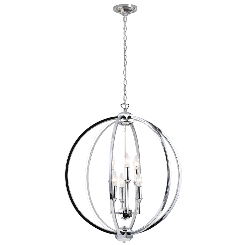 6LT Fixture, Polished Chrome w/Jewelled Accents