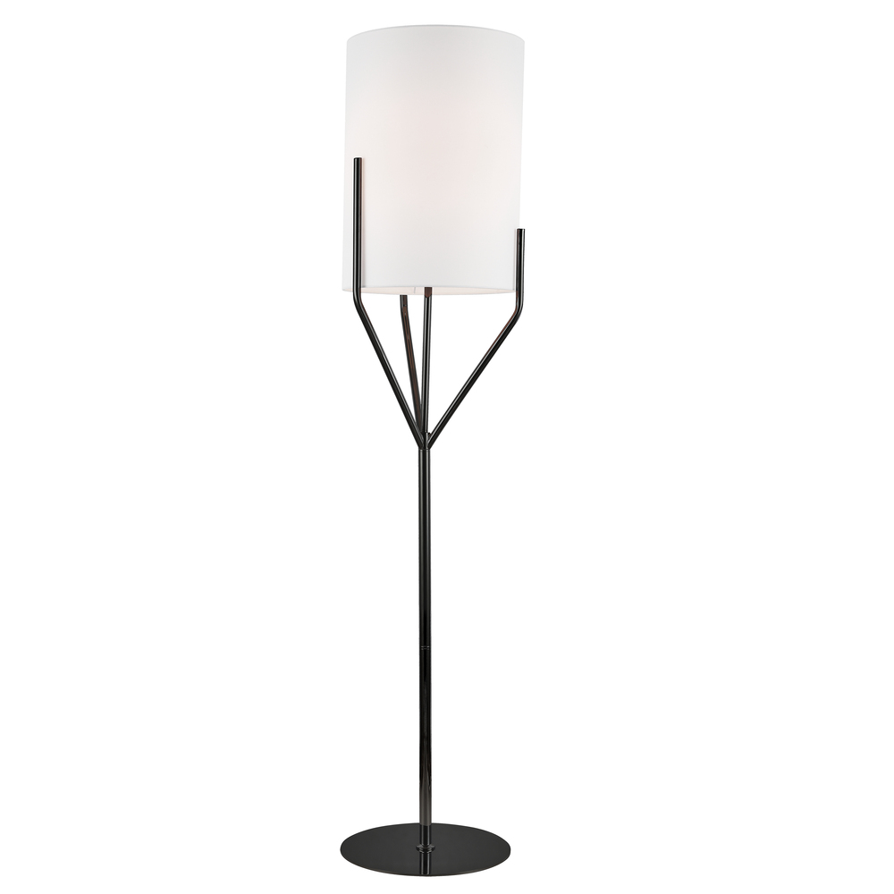 1LT Incandescent Floor Lamp, MB w/ WH Shade