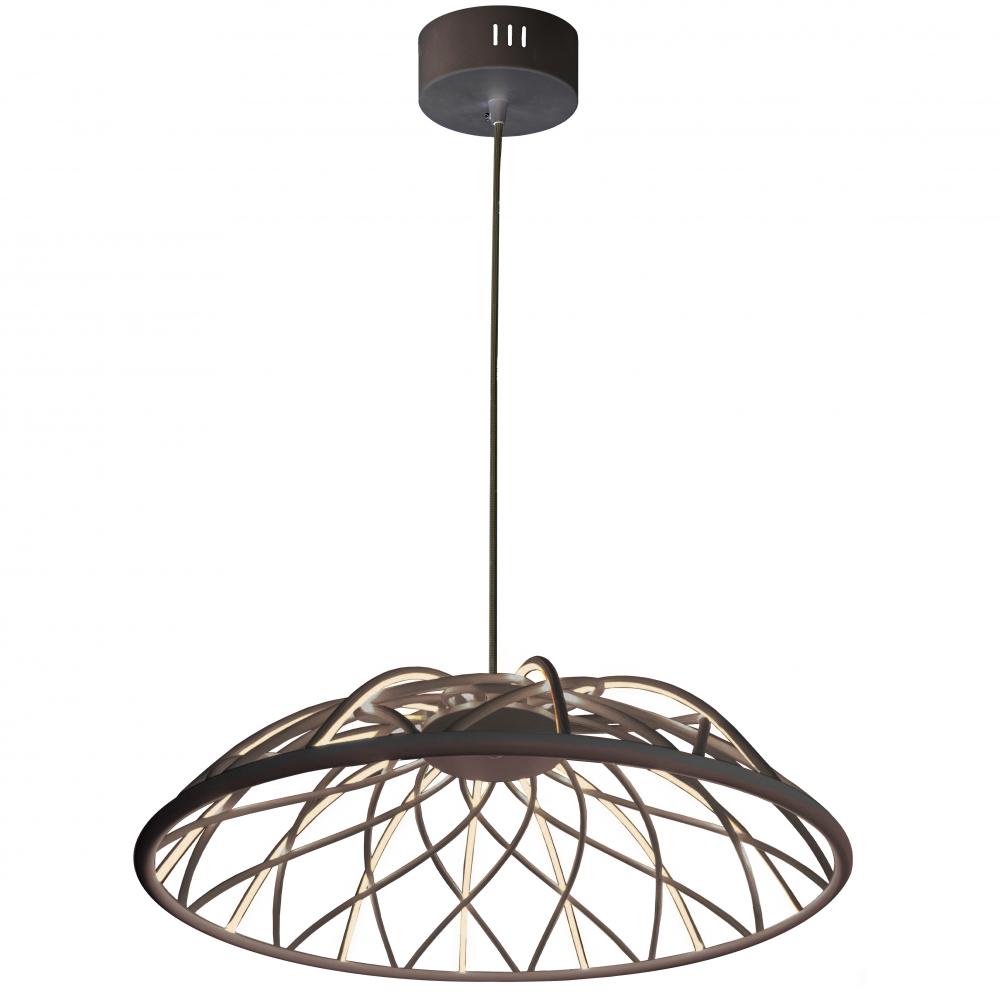 16W Pendant, MB w/ BLK Cloth Covered Frame