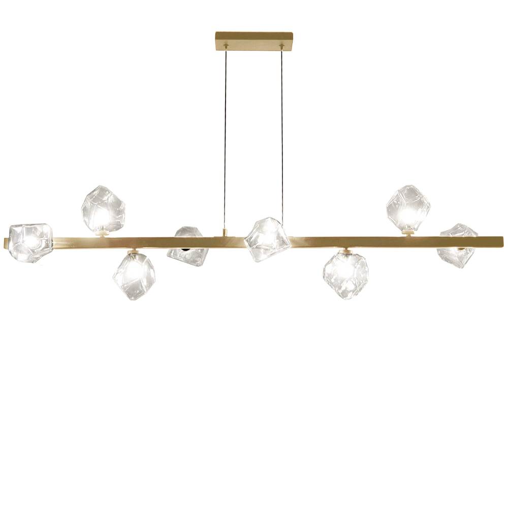 8LT Halogen Horizontal Pendant, AGB w/ Clear Gls