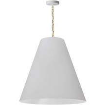 Dainolite ANA-L-AGB-790 - 1 Light Large Anaya Aged Brass Pendant w/ White Shade