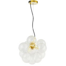 Dainolite CLZ-133P-AGB - 3 Light Aged Brass Pendant w/ Clear Spiral Glass