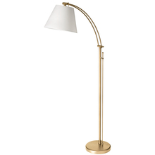 Dainolite DM2578-F-AGB - 1 Light Incandescent Adjustable Floor Lamp, Aged Brass with White Shade