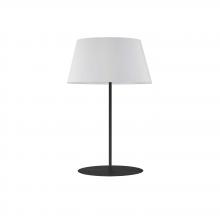 Dainolite GTC-R281T-MB-WH - 1 Light Incandescent Round Base Table Lamp Matte Black with White Shade