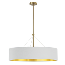 Dainolite PLV-304C-AGB-692 - 4LT Incand Chandelier, AGB w/ WH/GLD Shade