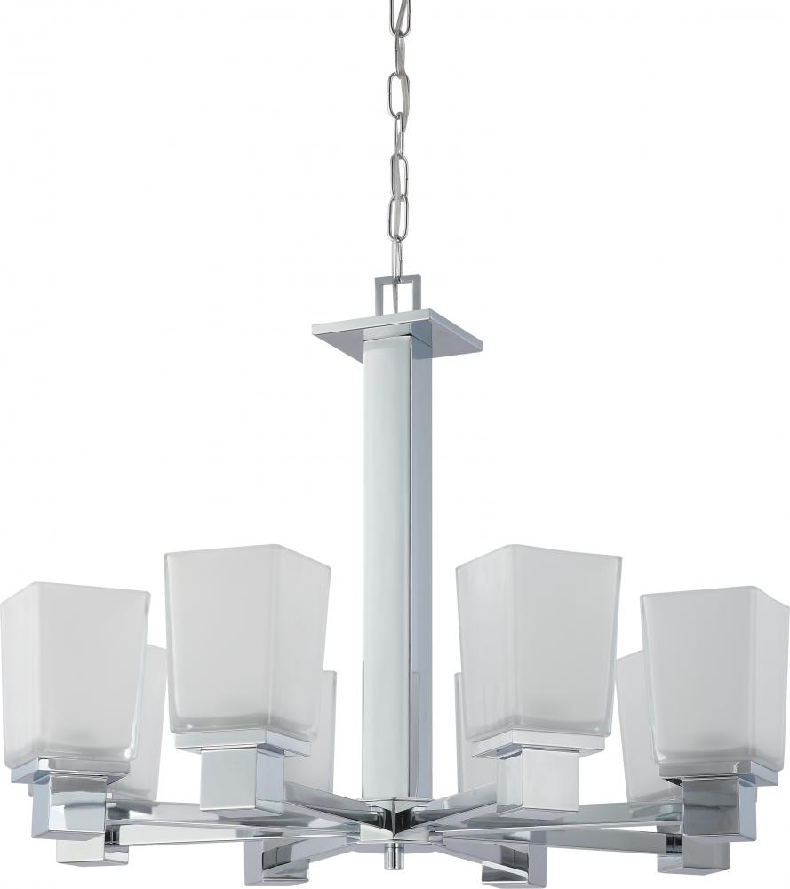 Parker - 8 Light Chandelier w/ Sandstone Etched Glass