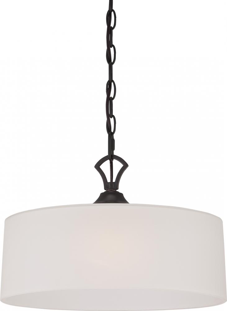1-Light Pendant Light Fixture in Sudbury Bronze Finish with Frosted Glass
