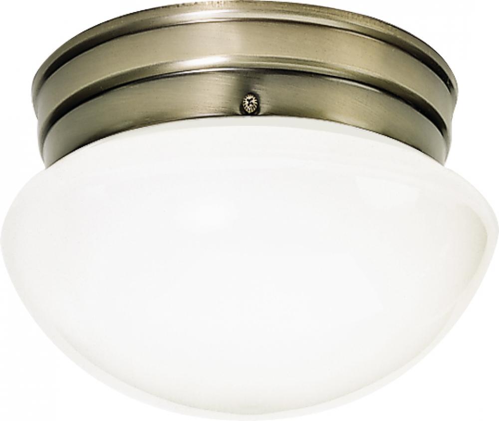 1 Light - 8'' - Flush Mount - Small Antique Brass Mushroom; Color retail packaging