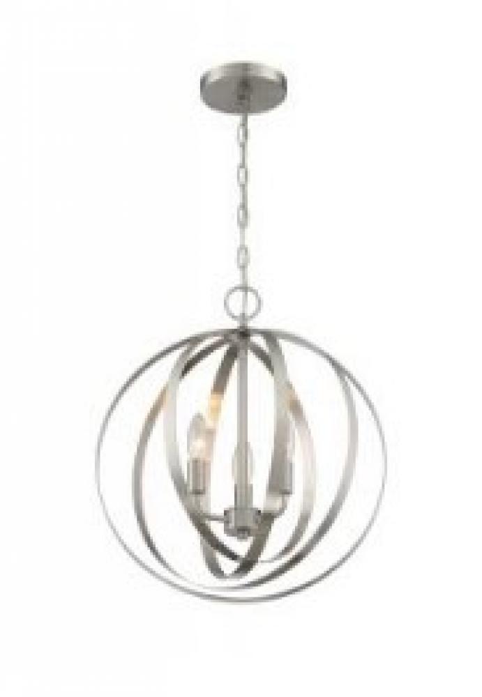 Pendleton - 3 Light Pendant with- Brushed Nickel Finish