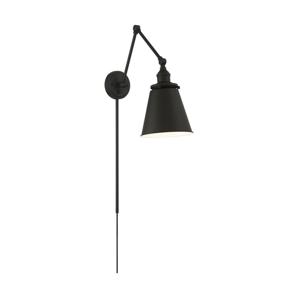 Bayard Swing Arm Lamp; Matte Black with Switch