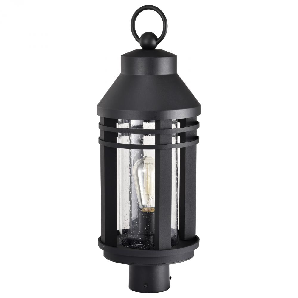 Wilton; 1 Light Post Top; Matte Black with Clear Seeded Glass