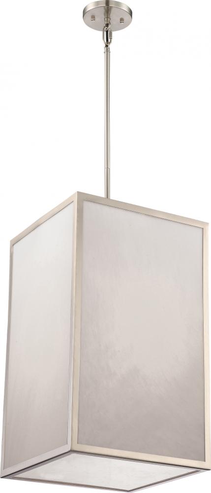 Crate - LED Foyer with Gray Marbleized Acrylic Panels - Brushed Nickel Finish