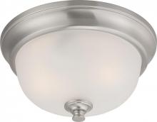 Nuvo 60/5590 - Elizabeth - 2 Light Flush with Frosted Glass - Brushed Nickel Finish