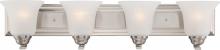 Nuvo 60/5594 - Elizabeth - 4 Light Vanity with Frosted Glass - Brushed Nickel Finish