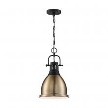 Nuvo 60/6753 - Watson - 1 Light Pendant - Matte Black and Burnished Brass Finish