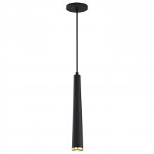 Nuvo 62/828 - Melrose; 12 Watt; 16"; LED Pendant; Matte Black and Brushed Brass Finish