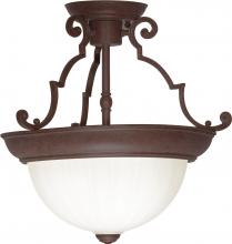 Nuvo SF76/436 - 2 Light - 13" - Semi-Flush Dome - Frosted Melon Glass