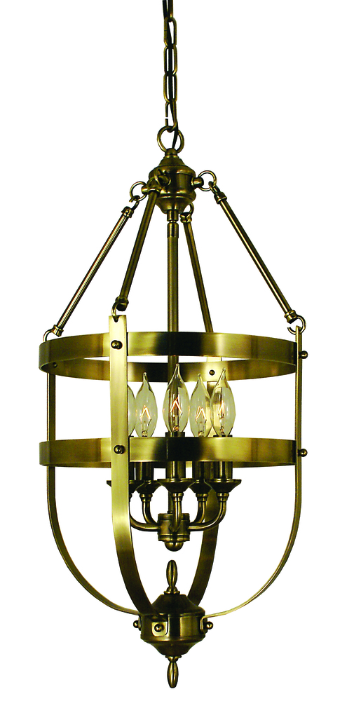 5-Light Antique Brass Hannover Dining Chandelier