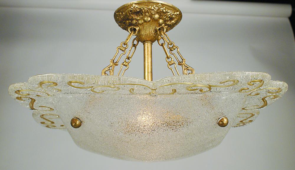 2-Light Bronze Gold Leaf Veronique Flush / Semi-Flush Mount