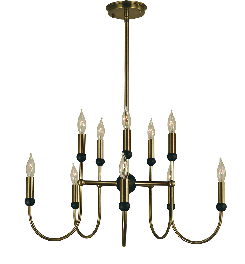 10-Light Satin Pewter/Polished Nickel Nicole Chandelier