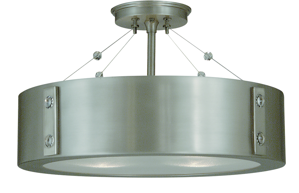 4-Light Satin Pewter/Polished Nickel Oracle Flush / Semi-Flush Mount