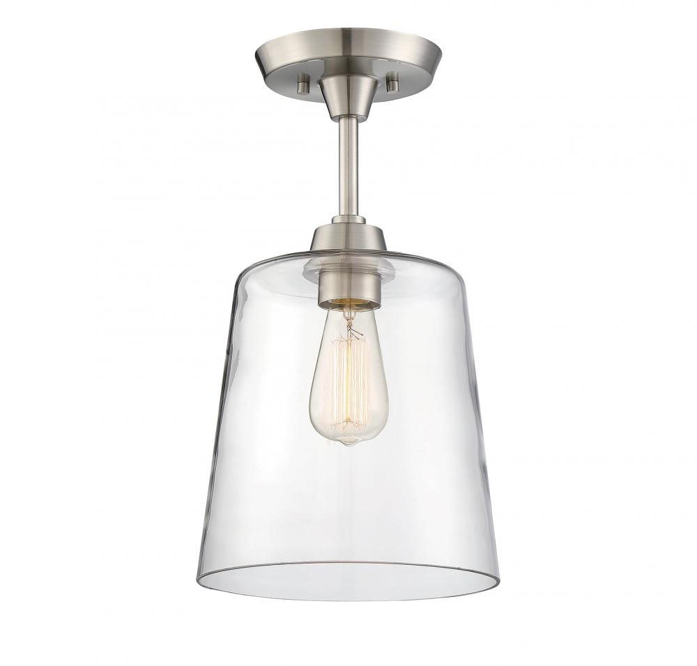 1-Light Ceiling Light in Brushed Nickel