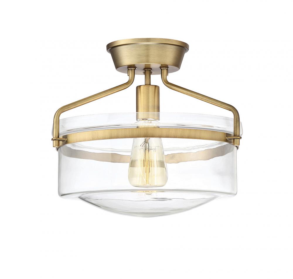 1-Light Ceiling Light in Natural Brass