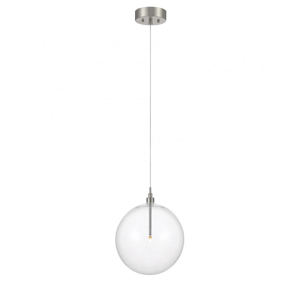 1-Light Pendant in Brushed Nickel