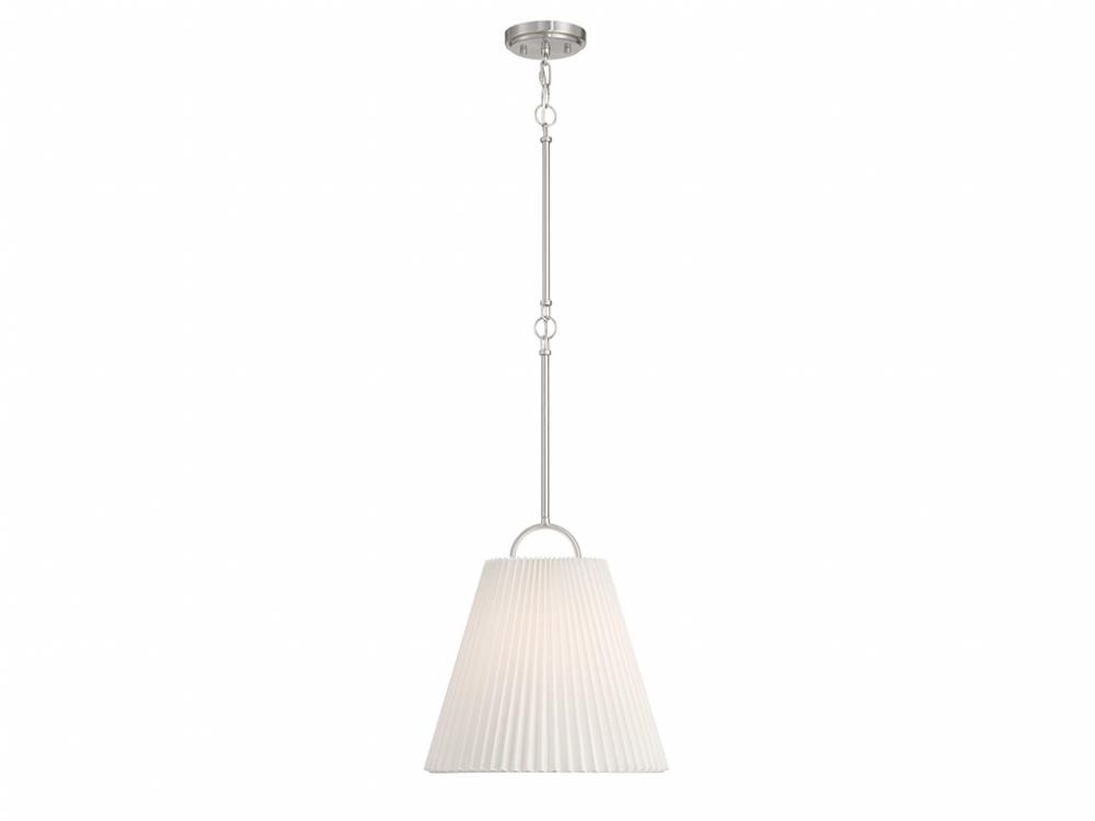 1-Light Pendant in Brushed Nickel