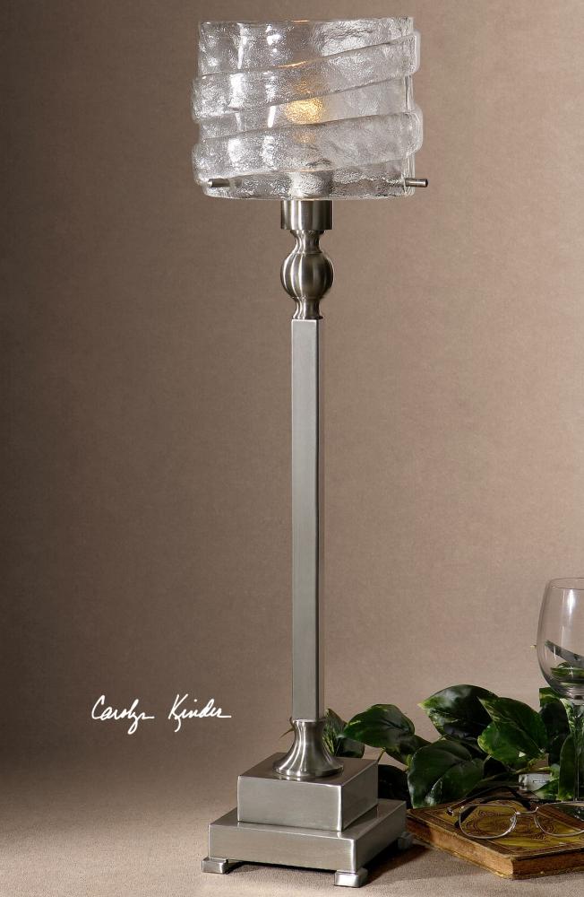 One Light Satin Nickel Table Lamp