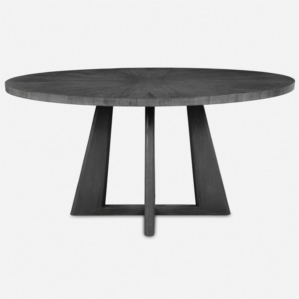 Pulsar Round Gray Walnut Dining Table