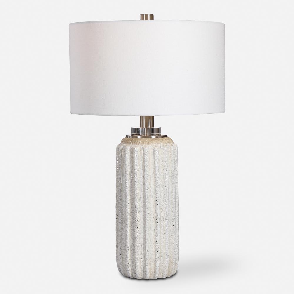 Azariah White Crackle Table Lamp