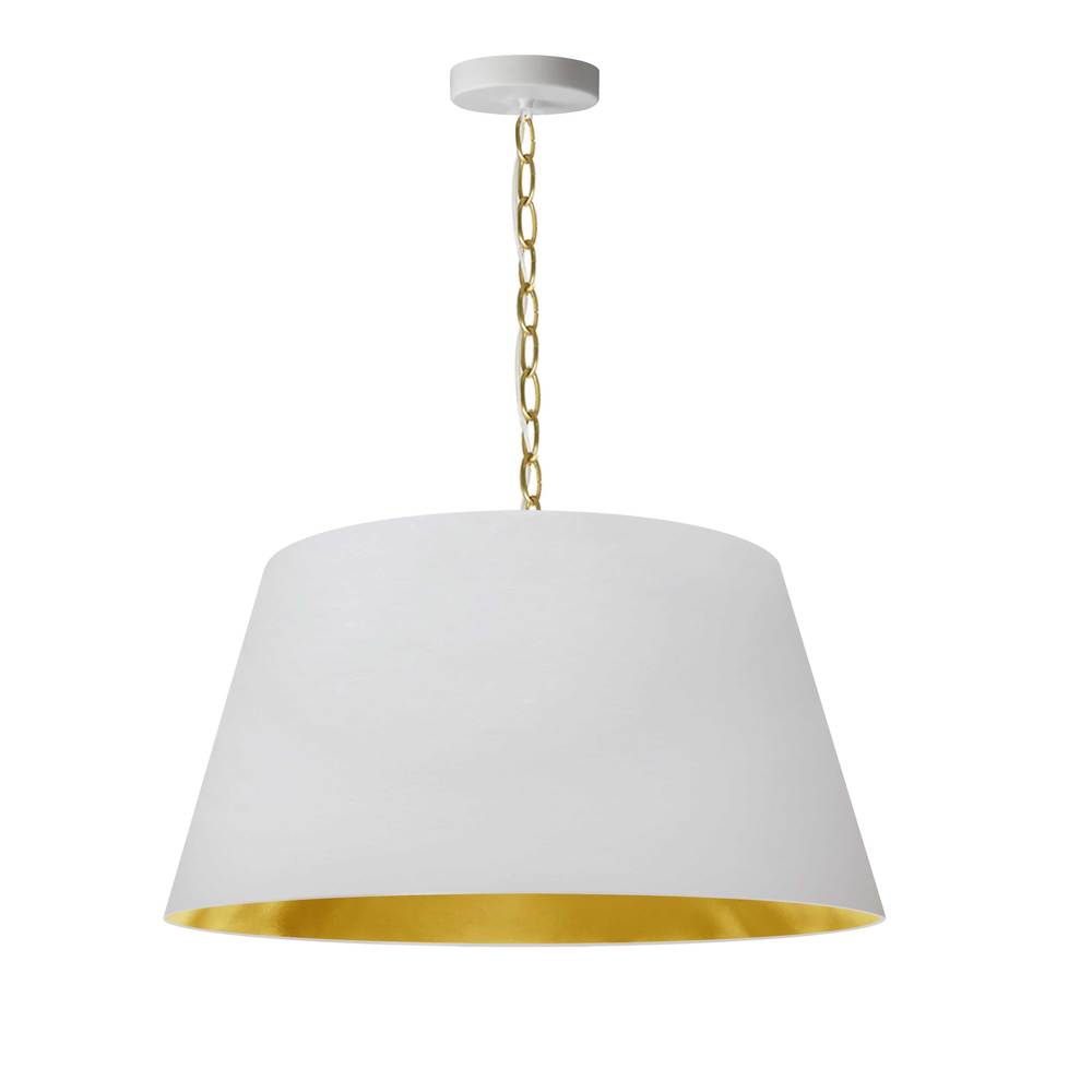 1LT Brynn Medium Pendant, WHT/GLD Shade, AGB