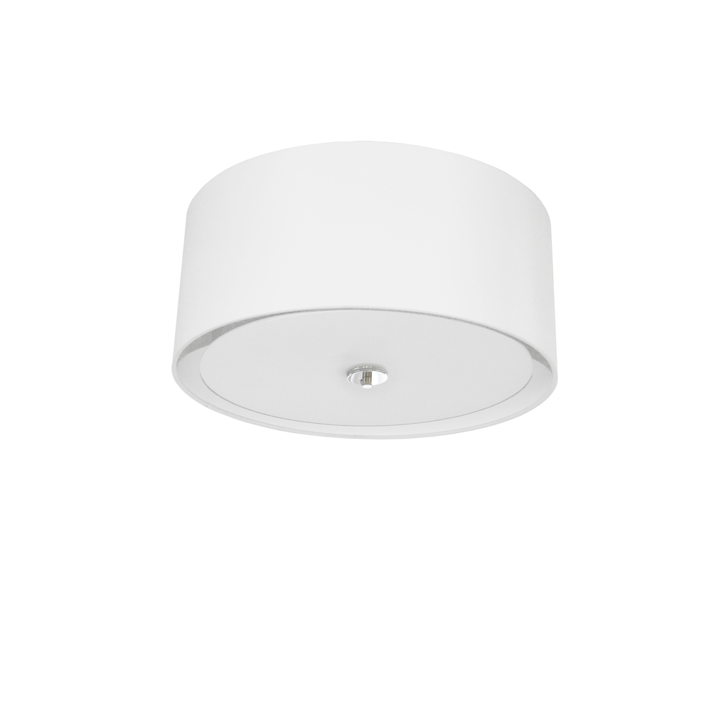 3LT Helena Flush-Mount PC, White w/White Diffuser