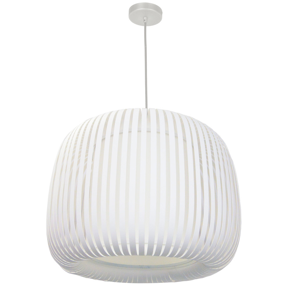 1 Light Pendant Slit Shade Linda White