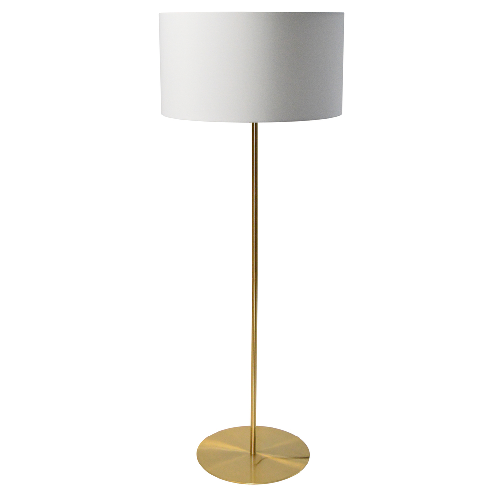 1LT Drum Floor Lamp w/ JTone White Shade AGB